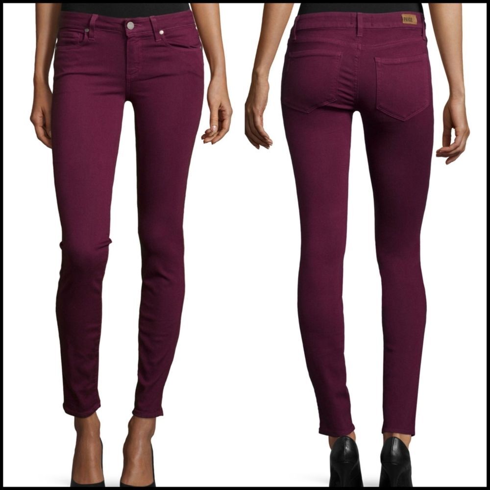 Dark Academia Ultra Skinny Jeans Paige Size 25 Sweet Wine Verduca NWOT